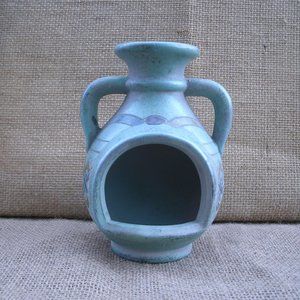 Vintage Celtic Knotwork Pottery Jar Candle Holder